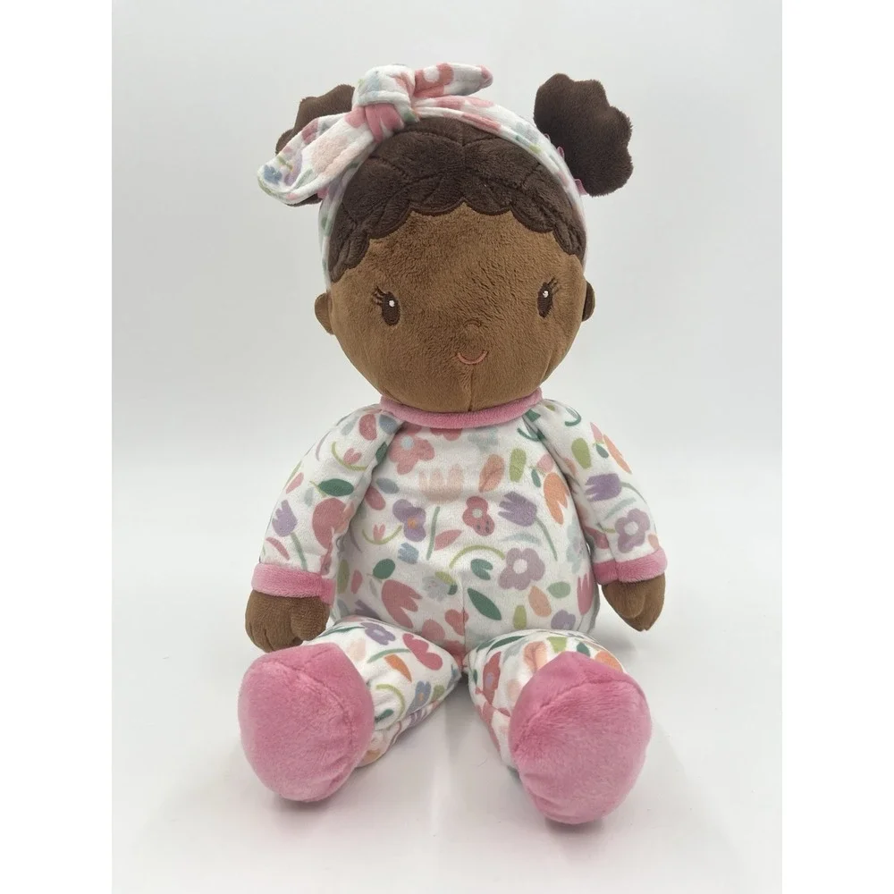 Douglas Baby Lola Blossom Doll 2024 Brown Soft Plush Embroidered Features EUC